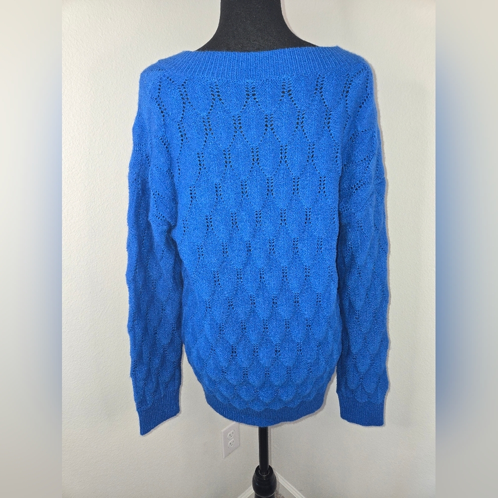 Blue Cable Knit Sweater